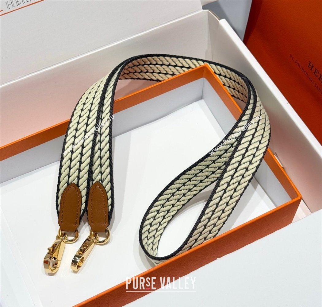 Hermes Canvas Bag Strap 2.5x105cm Yellow/Gold 2025 1008 (FL-251008006)