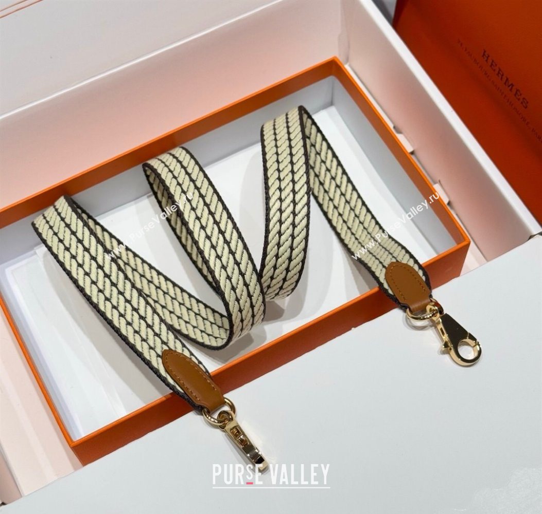 Hermes Canvas Bag Strap 2.5x105cm Yellow/Gold 2025 1008 (FL-251008006)