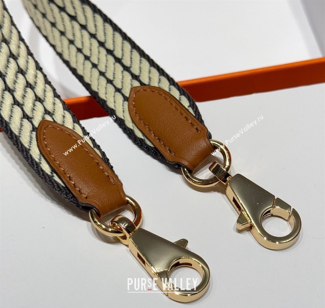 Hermes Canvas Bag Strap 2.5x105cm Yellow/Gold 2025 1008 (FL-251008006)