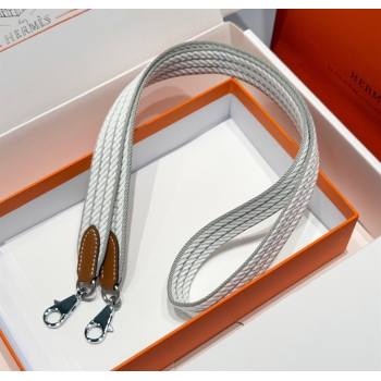Hermes Canvas Bag Strap 2.5x105cm Grey/Silver 2025 1008 (FL-251008010)