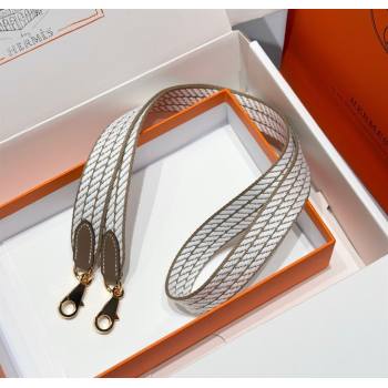 Hermes Canvas Bag Strap 2.5x105cm Elephant/Gold 2025 1008 (FL-251008013)