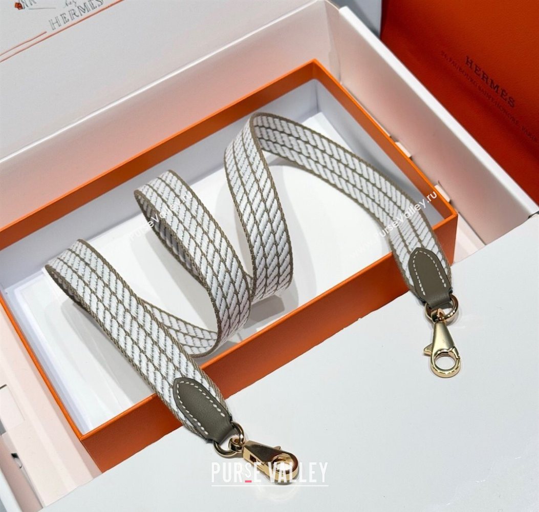 Hermes Canvas Bag Strap 2.5x105cm Elephant/Gold 2025 1008 (FL-251008013)