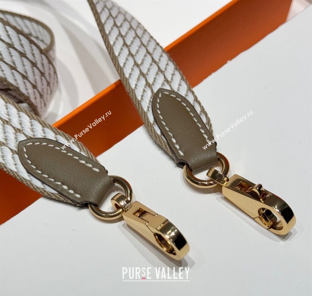 Hermes Canvas Bag Strap 2.5x105cm Elephant/Gold 2025 1008 (FL-251008013)