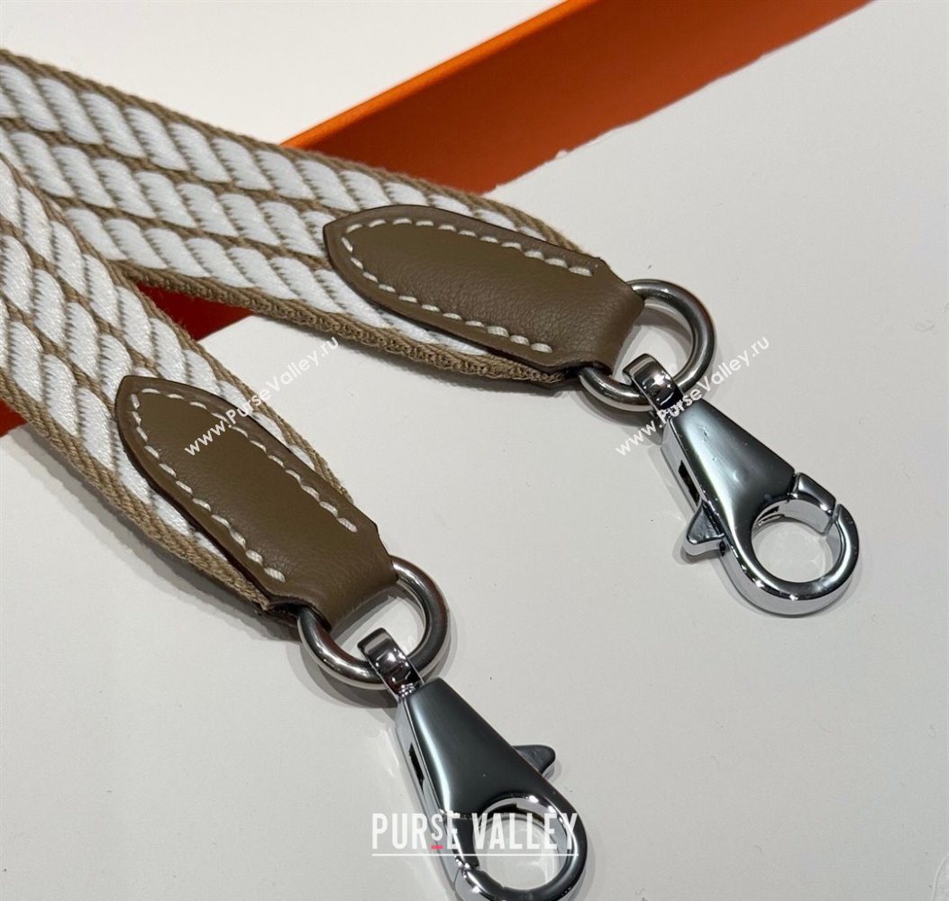 Hermes Canvas Bag Strap 2.5x105cm Elephant/Silver 2025 1008 (FL-251008014)
