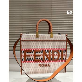 Fendi Sunshine Medium Tote Bag in Staw Tan Brown 2024 0618 (MAO-240618018)