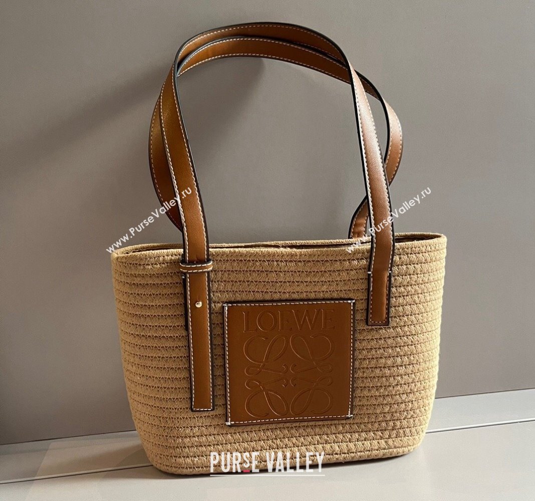 Loewe Anagram Straw Basket Tote Bag Khaki/Brown 2024 0618 (XMN-240618002)