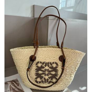 Loewe Straw Small Anagram Basket Bag Beige/Brown 2024 0618 (XMN-240618004)