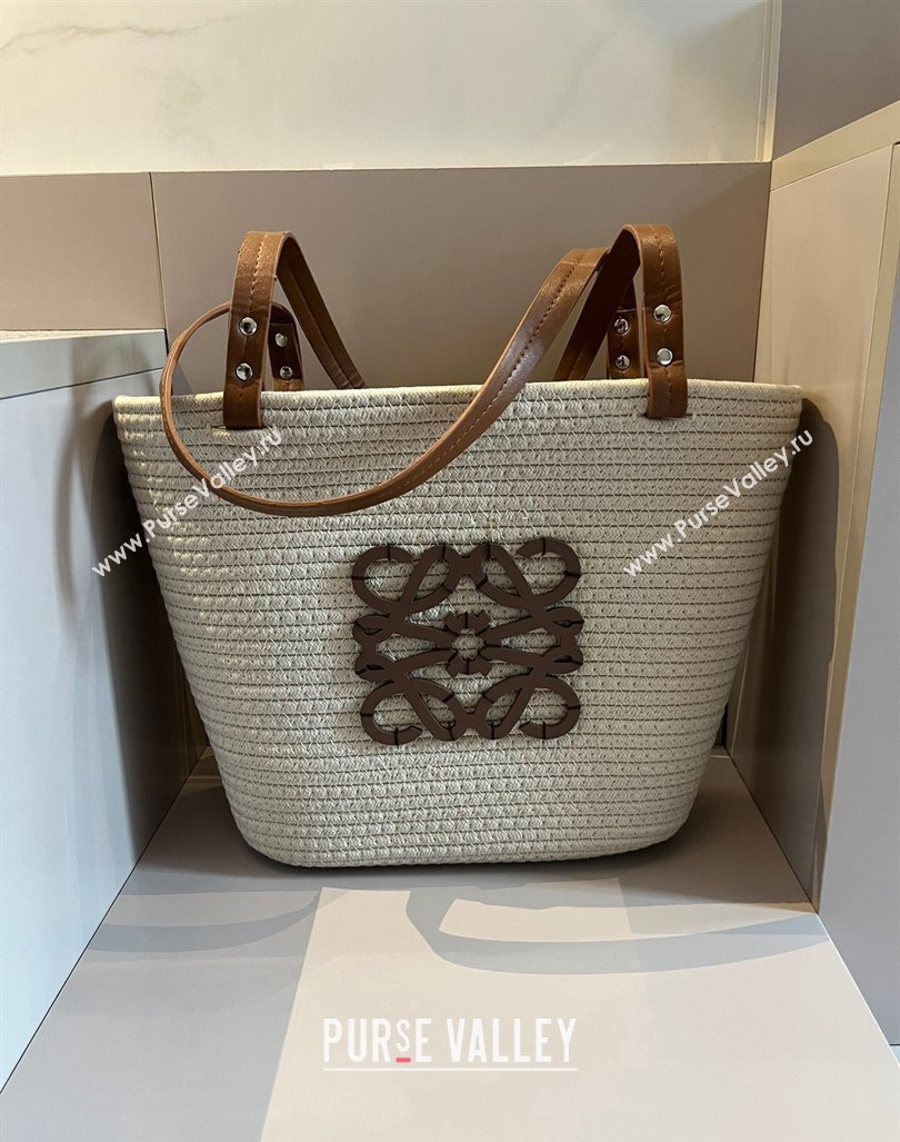 Loewe Anagram Straw Basket Bag Beige 2024 061802 (XMN-240618005)