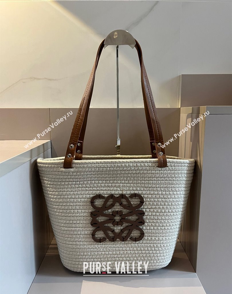 Loewe Anagram Straw Basket Bag Beige 2024 061802 (XMN-240618005)