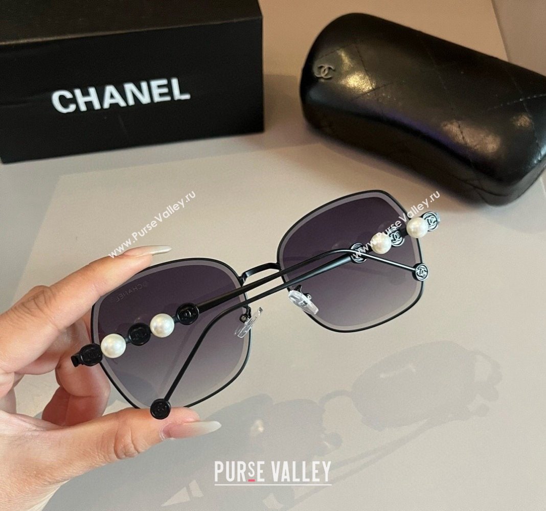 Chanel Sunglasses with Pearls Grey 2024 CH041007 (XMN-240410030)