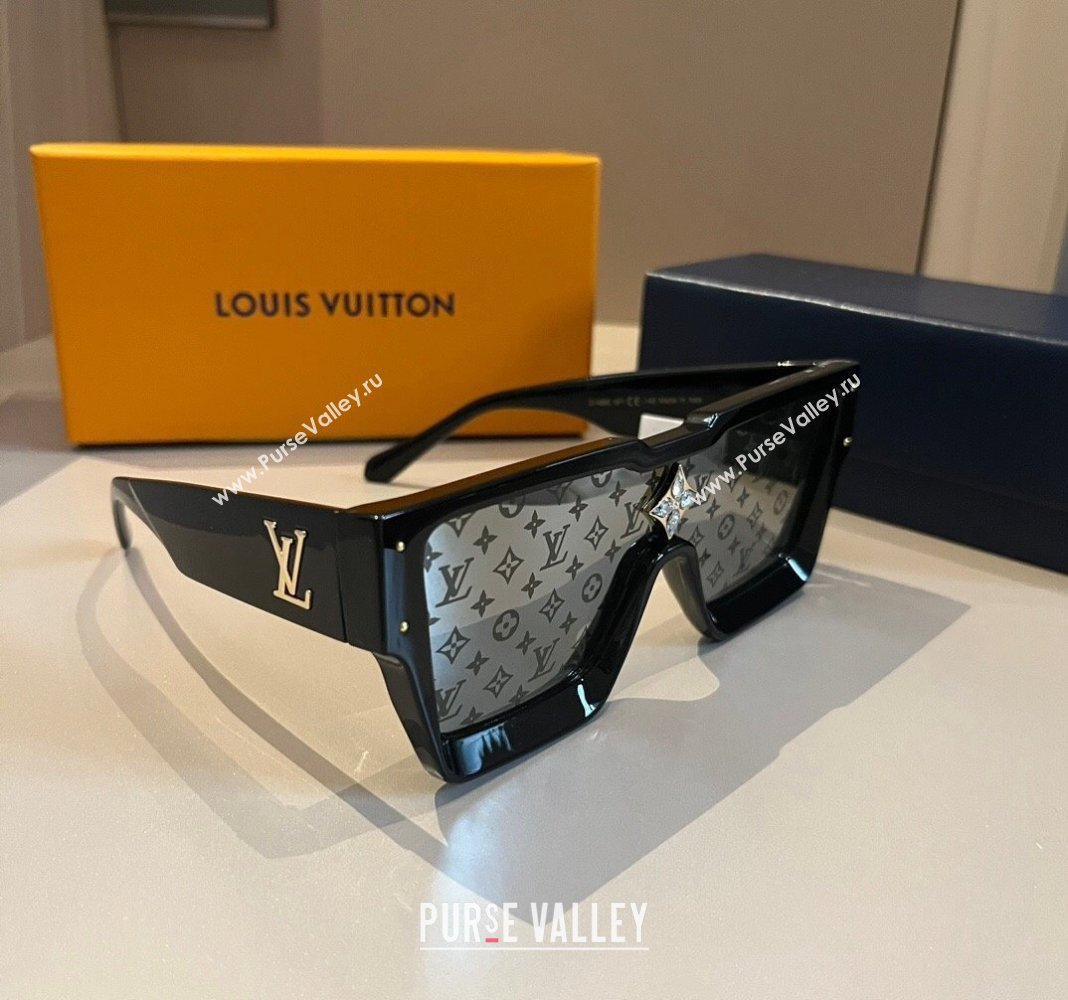 Louis Vuitton Cyclone Sunglasses Black 2024 0410 (XMN-240410039)