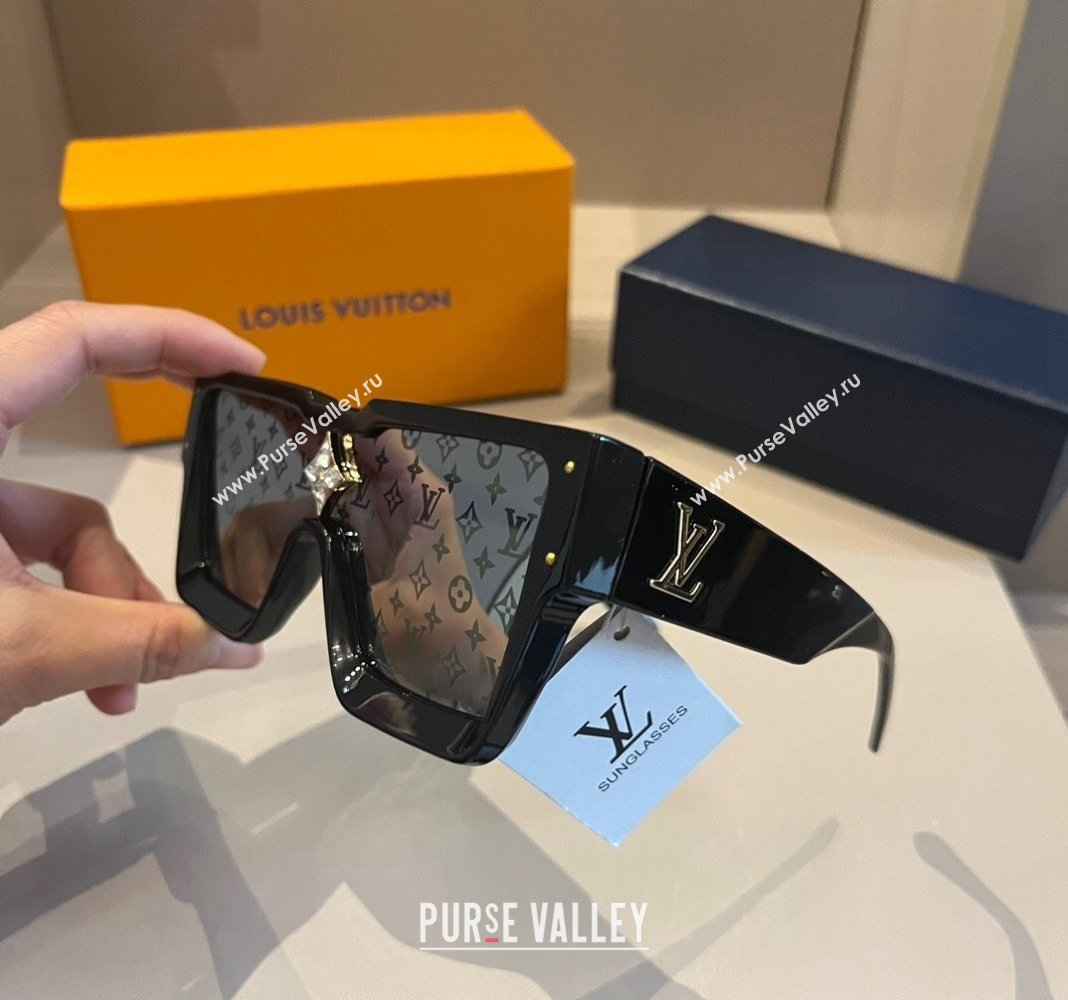 Louis Vuitton Cyclone Sunglasses Black 2024 0410 (XMN-240410039)