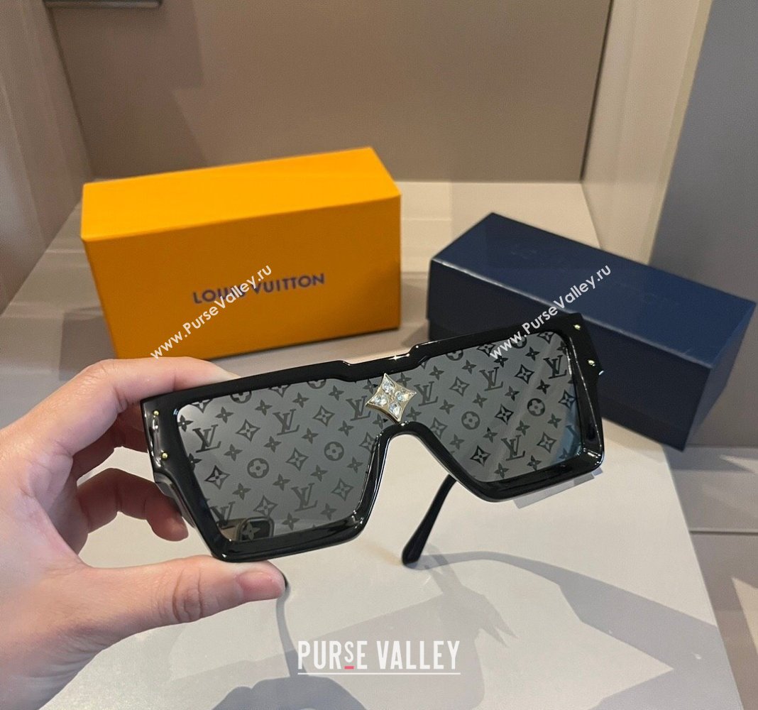 Louis Vuitton Cyclone Sunglasses Black 2024 0410 (XMN-240410039)