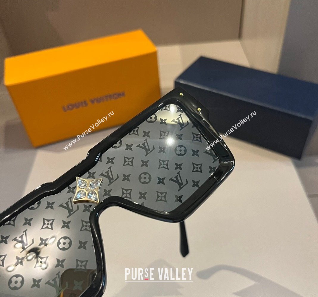 Louis Vuitton Cyclone Sunglasses Black 2024 0410 (XMN-240410039)