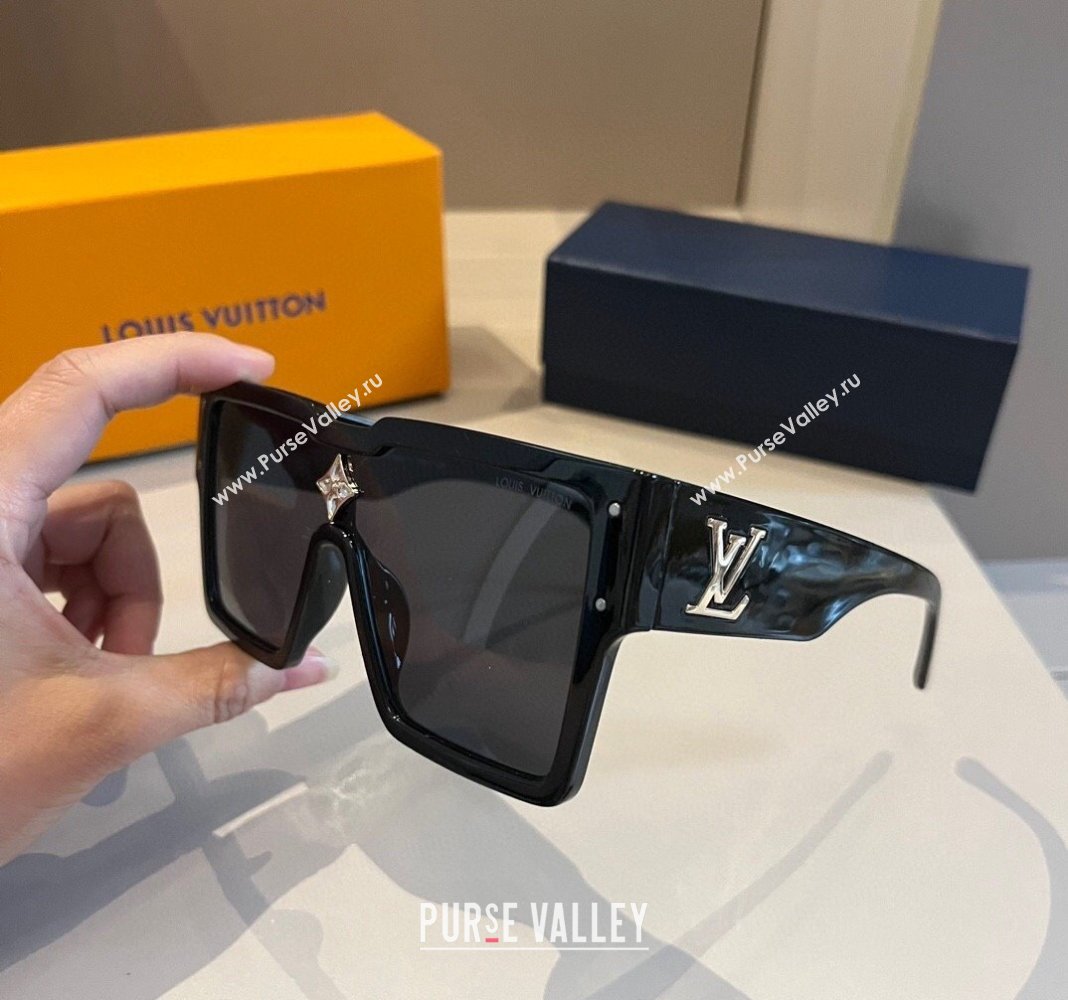 Louis Vuitton Cyclone Sunglasses Black 2024 0410 (XMN-240410041)