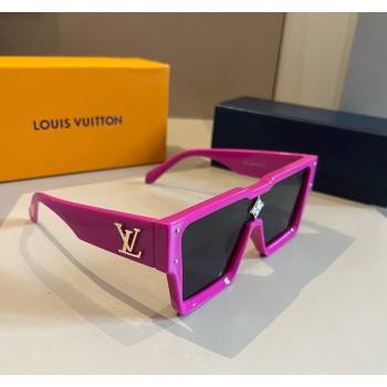 Louis Vuitton Cyclone Sunglasses Dark Pink 2024 0514 (XMN-240514187)