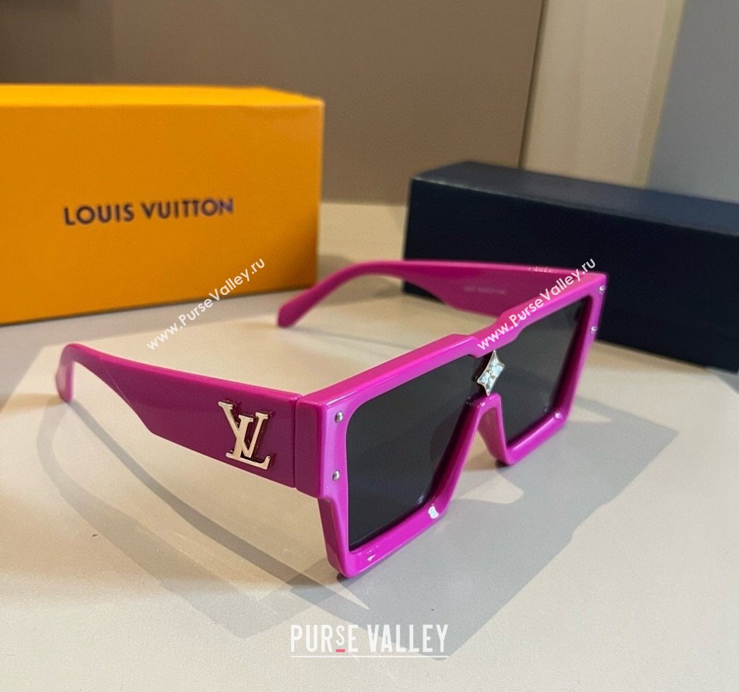 Louis Vuitton Cyclone Sunglasses Dark Pink 2024 0514 (XMN-240514187)
