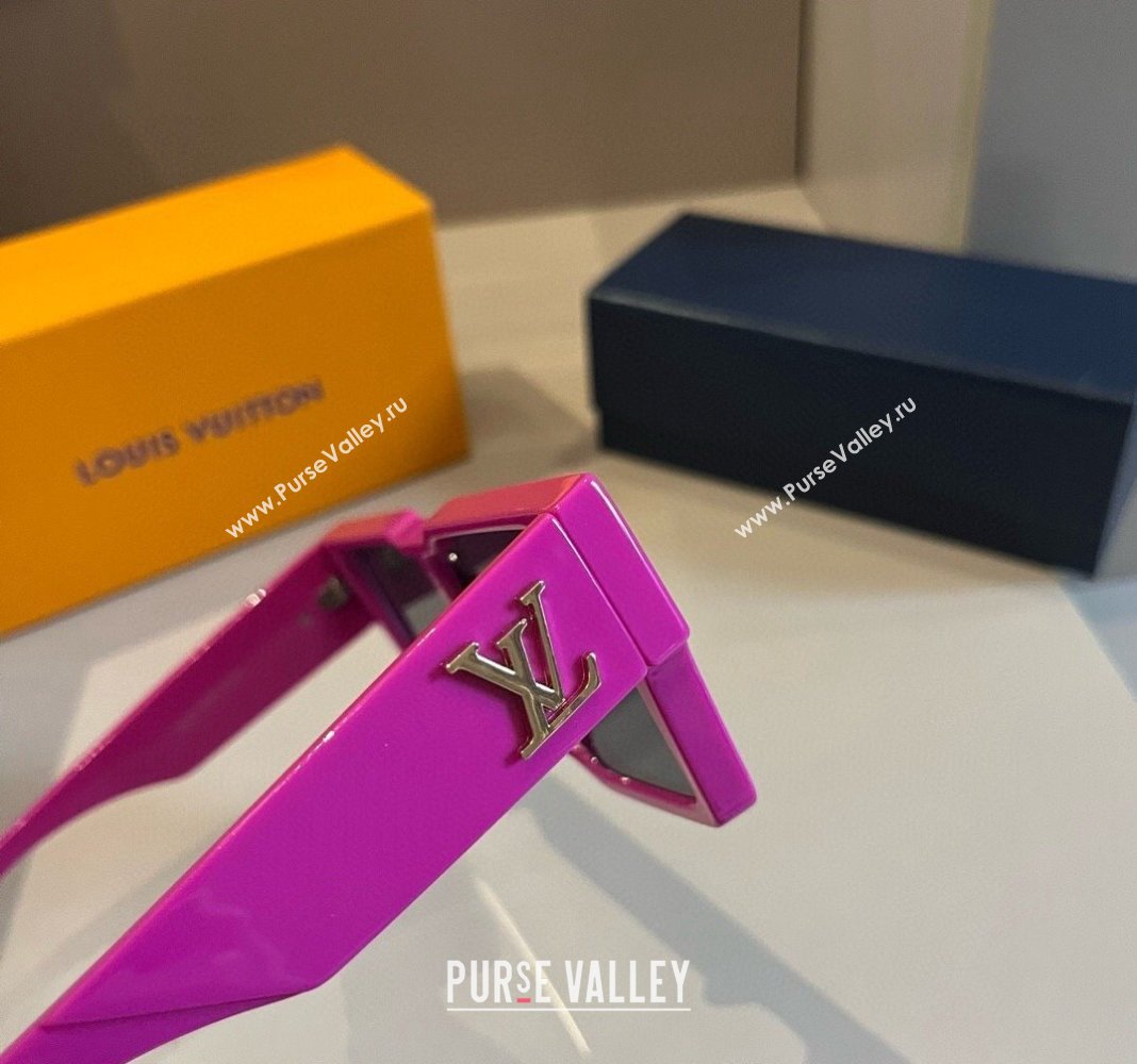 Louis Vuitton Cyclone Sunglasses Dark Pink 2024 0514 (XMN-240514187)