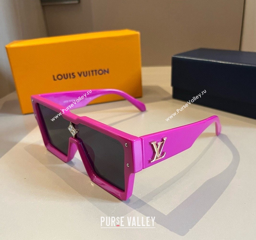 Louis Vuitton Cyclone Sunglasses Dark Pink 2024 0514 (XMN-240514187)