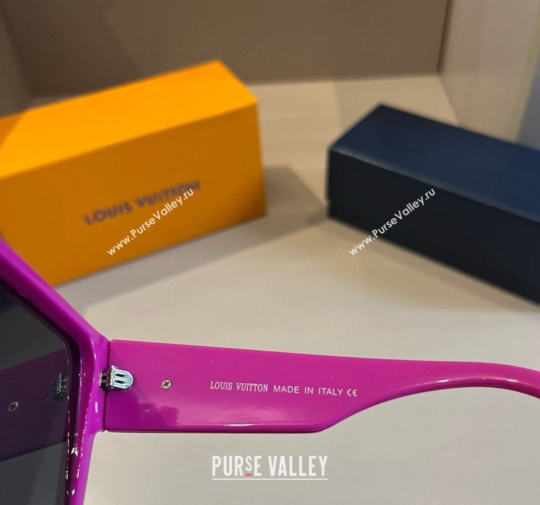 Louis Vuitton Cyclone Sunglasses Dark Pink 2024 0514 (XMN-240514187)