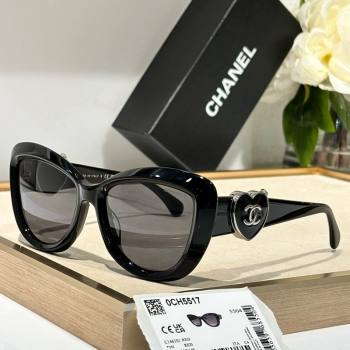 Chanel Sunglasses with Heart CH5517 Black/Grey 2024 (A-240514214)