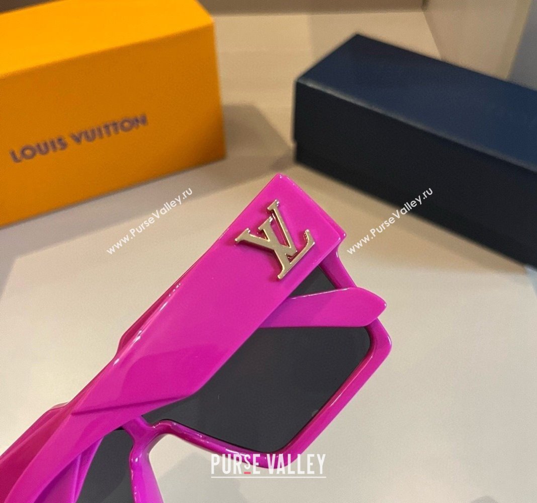 Louis Vuitton Cyclone Sunglasses Dark Pink 2024 0514 (XMN-240514187)