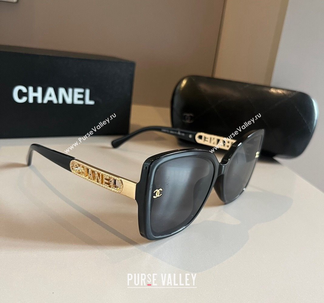 Chanel Sunglasses Black/Gold 2024 CH0710 (XMN-240710030)