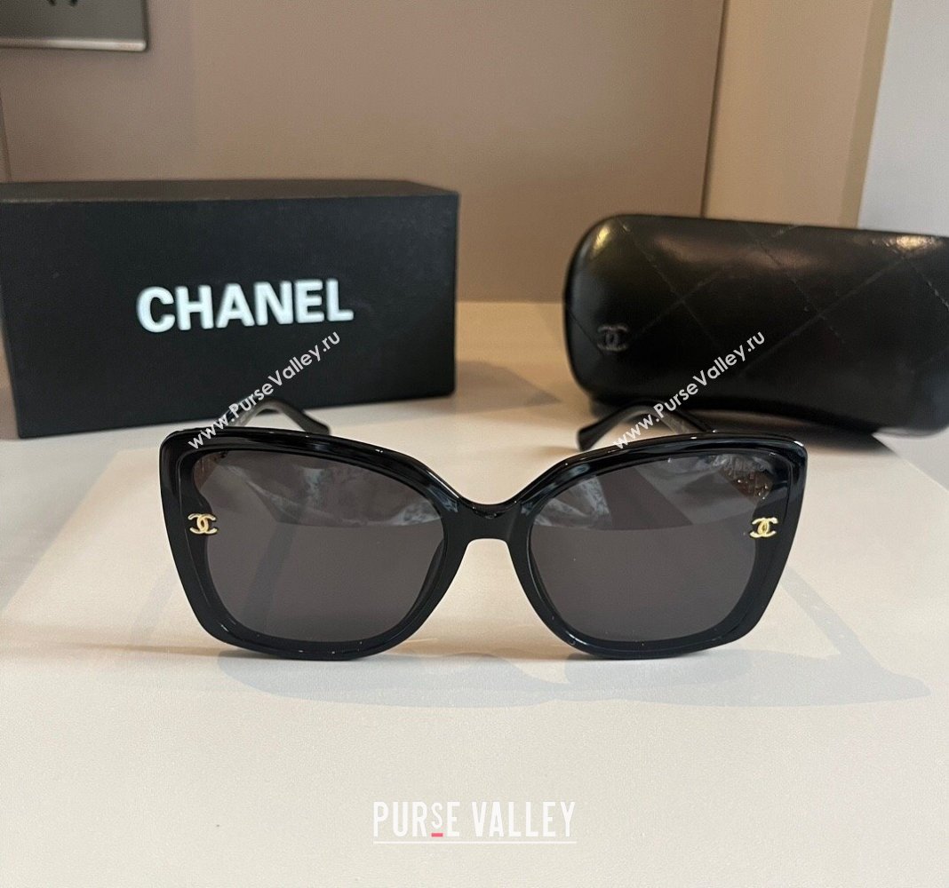 Chanel Sunglasses Black/Gold 2024 CH0710 (XMN-240710030)