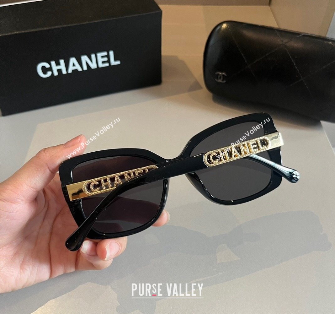 Chanel Sunglasses Black/Gold 2024 CH0710 (XMN-240710030)