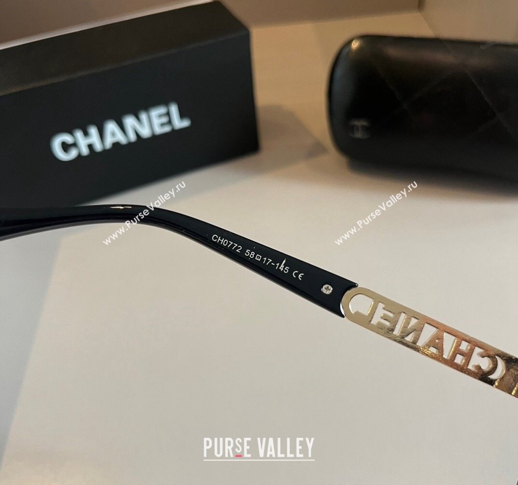 Chanel Sunglasses Black/Gold 2024 CH0710 (XMN-240710030)