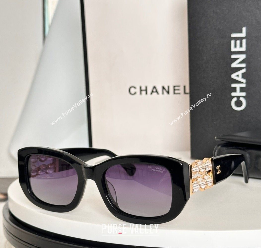 Chanel Sunglasses Black/Purple 2025 CH5542 (SHI-250721086)