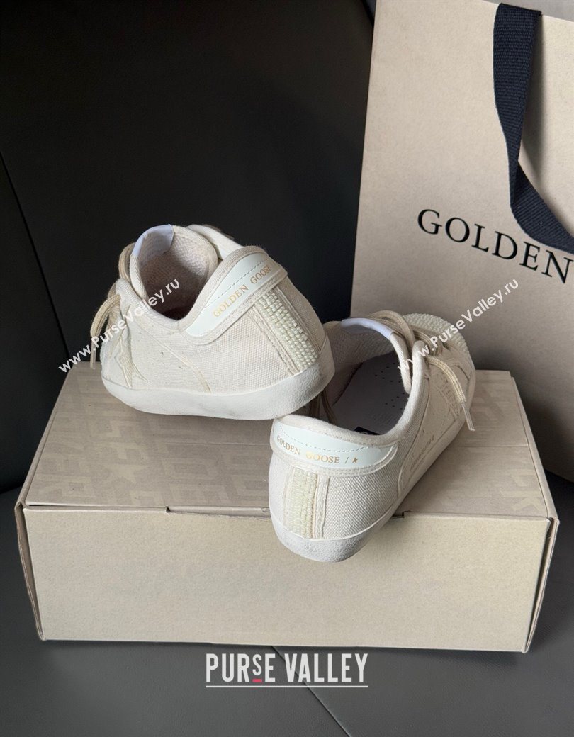 Golden Goose Super-Star in pearl-colored canvas with a tone-on-tone mesh effect star 2025 0902 (13-250902098)