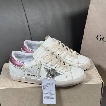 Golden Goose Super-Star Sneakers in white leather with pearls 2025 0429 (MD-250429049)