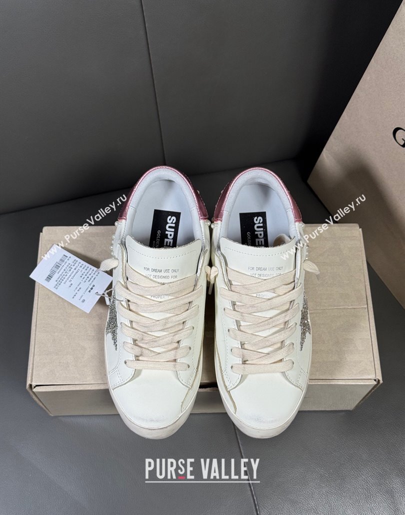 Golden Goose Super-Star Sneakers in white leather with pearls 2025 0429 (MD-250429049)