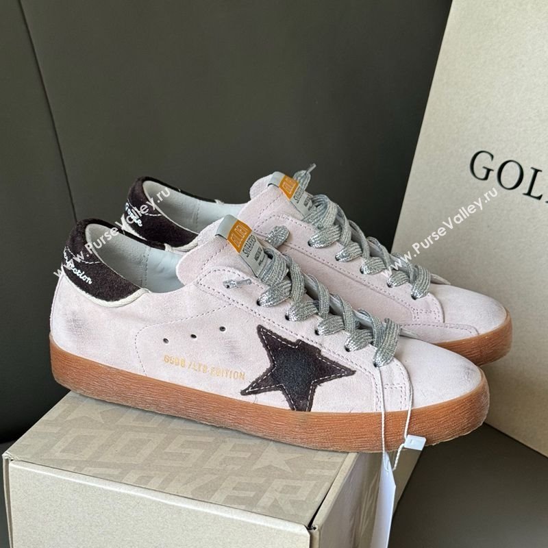 Women Super-Star Sneakers LTD in lilac suede with brown suede star and heel tab 2025 0429 (MD-250429047)