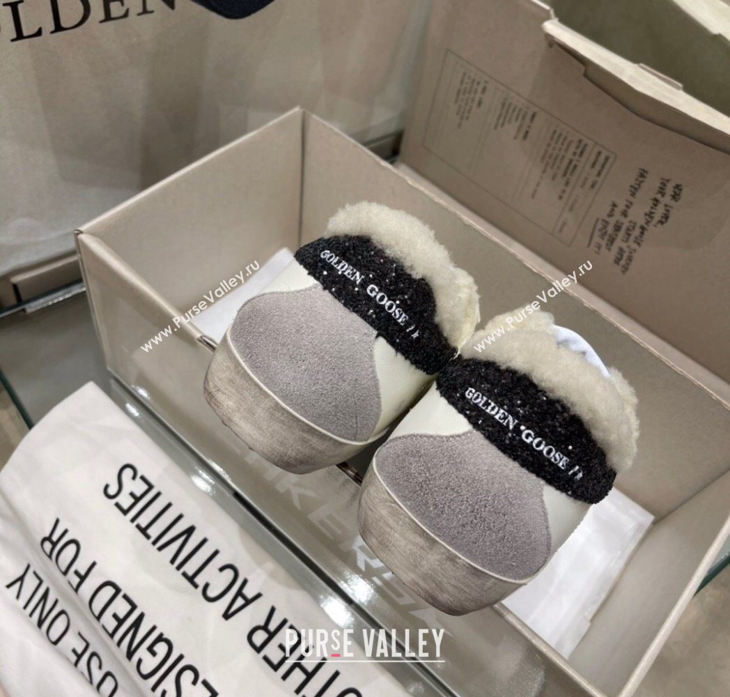 Golden Goose Womens Super-Star Sneakers in White Leather and Wool 2025 GGDB103108 (MD-251031064)