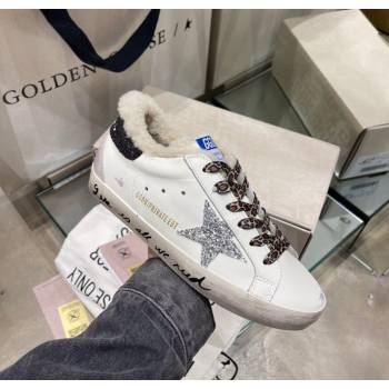 Golden Goose Womens Super-Star Sneakers in White Leather and Wool 2025 GGDB103108 (MD-251031064)