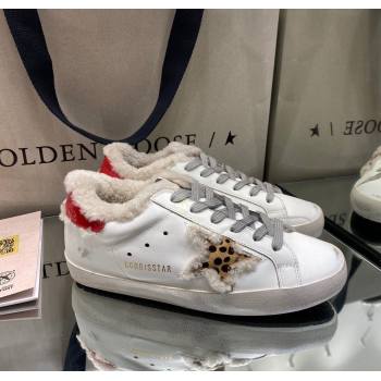 Golden Goose Womens Super-Star Sneakers in White Leather and Wool 2025 GGDB103113 (MD-251031069)
