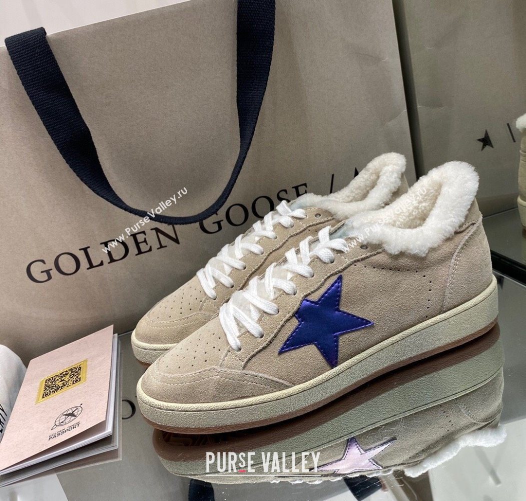 Golden Goose Womens Super-Star Sneakers in Beige Suede and Wool 2025 GGDB103114 (MD-251031074)