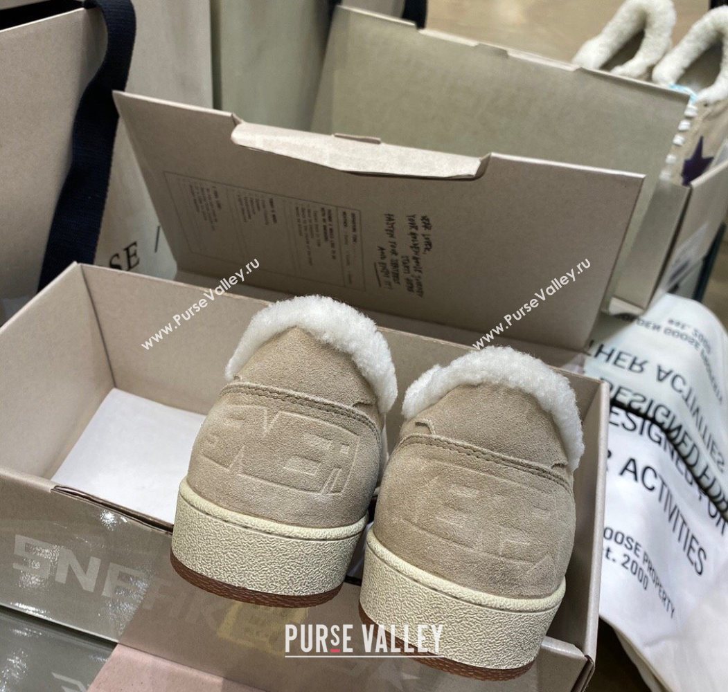 Golden Goose Womens Super-Star Sneakers in Beige Suede and Wool 2025 GGDB103114 (MD-251031074)