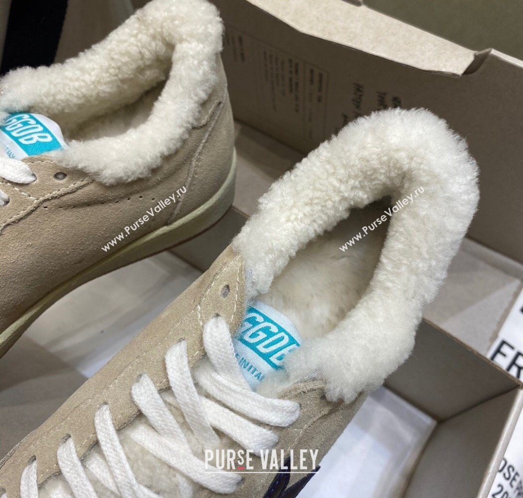 Golden Goose Womens Super-Star Sneakers in Beige Suede and Wool 2025 GGDB103114 (MD-251031074)