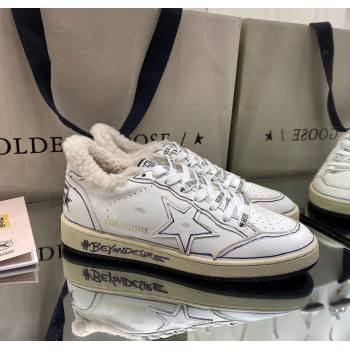 Golden Goose Womens Super-Star Sneakers in White Leather and Wool 2025 GGDB103115 (MD-251031075)