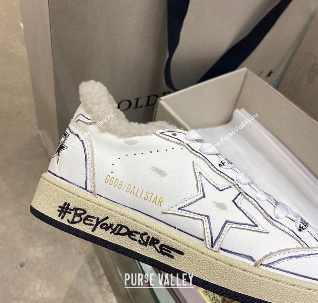Golden Goose Womens Super-Star Sneakers in White Leather and Wool 2025 GGDB103115 (MD-251031075)
