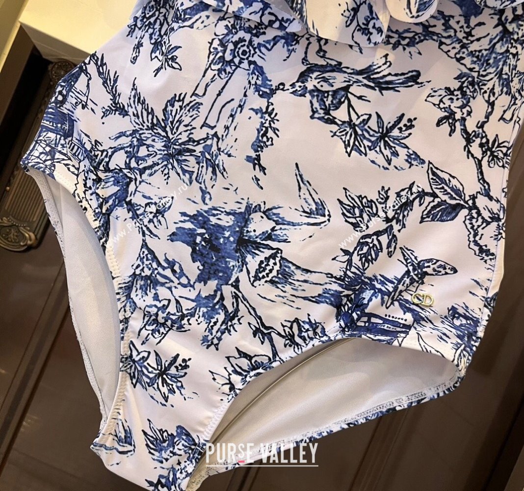 Dior Ruffled Swimwear Blue 2024 0308 (WM-240307102)