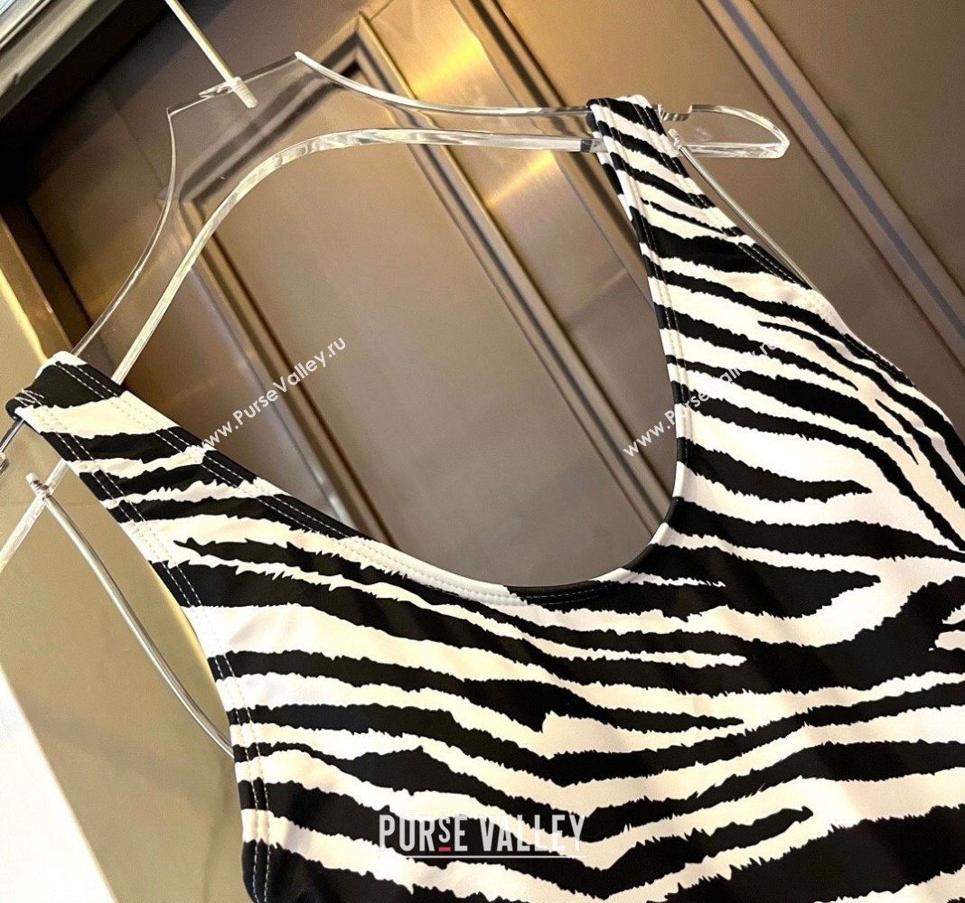 Dolce Gabbana DG Stripes Printed Swimwear White/Black 2024 0308 (WM-240307073)