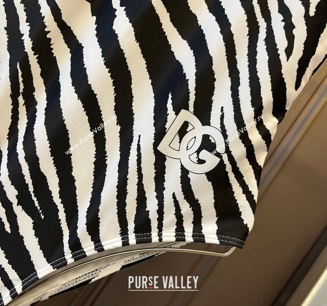 Dolce Gabbana DG Stripes Printed Swimwear White/Black 2024 0308 (WM-240307073)