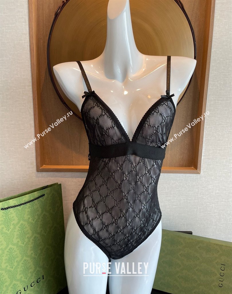 Gucci GG Mesh Swimwear Black 2024 CH0401 (A-240401070)