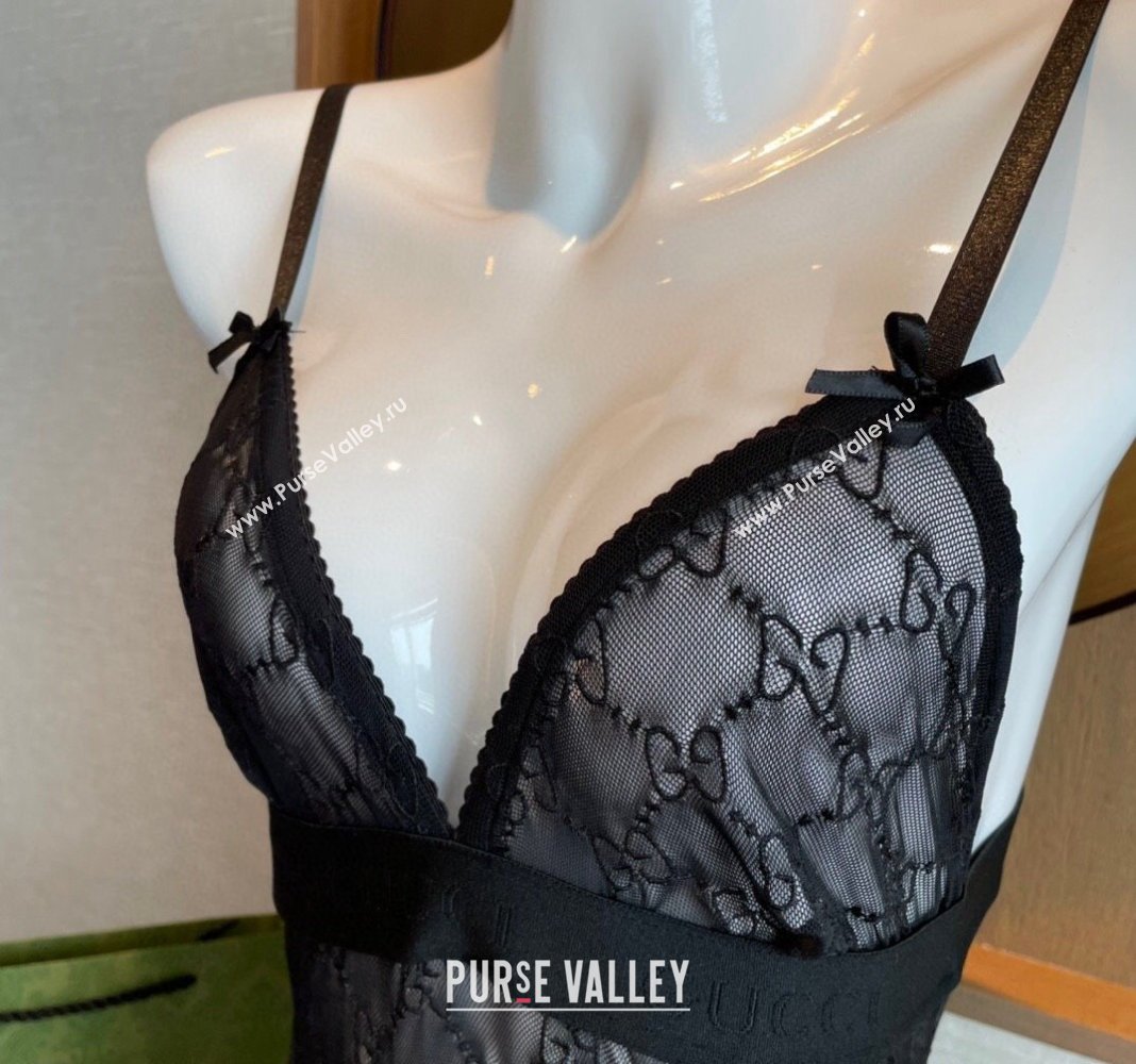 Gucci GG Mesh Swimwear Black 2024 CH0401 (A-240401070)