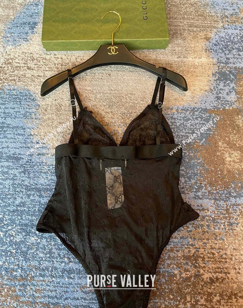 Gucci GG Mesh Swimwear Black 2024 CH0401 (A-240401070)