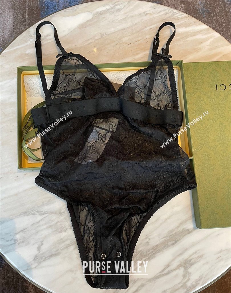 Gucci GG Mesh Swimwear Black 2024 CH0401 (A-240401070)
